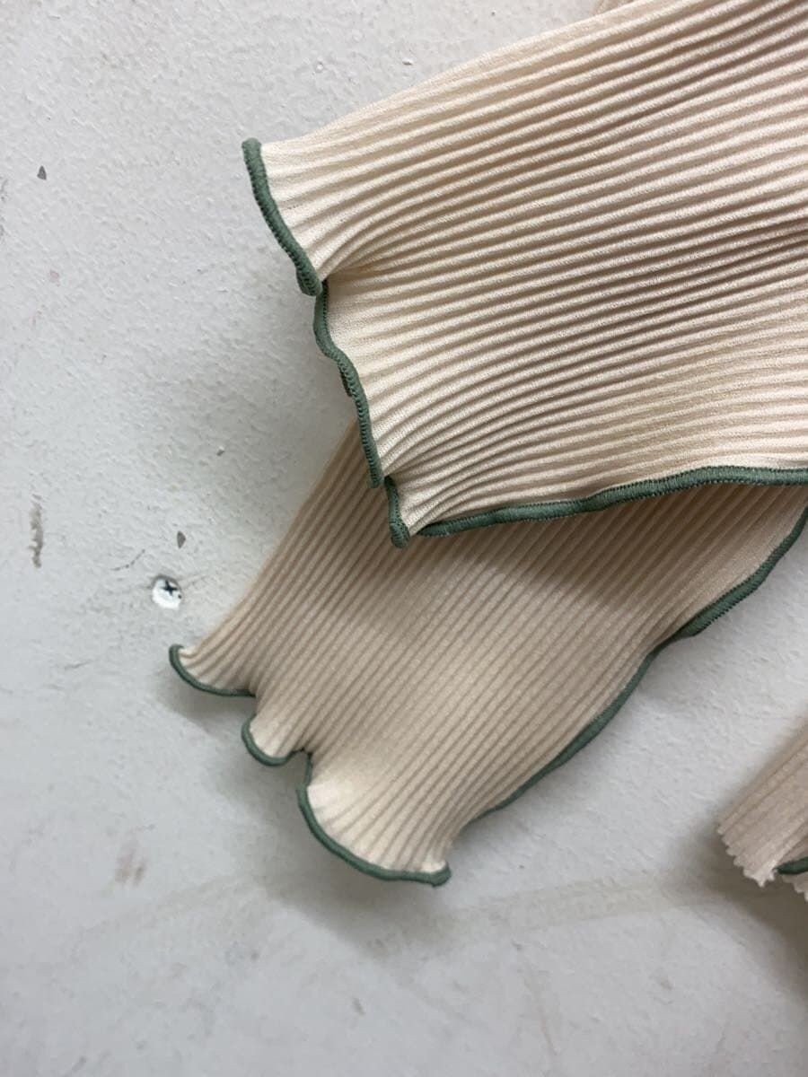 ALTRA Top Kotohayokozawa altre pieghe manica lunga collo alto poliestere BEG