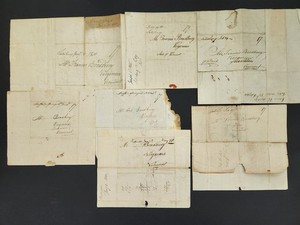 1810 antique VERGENNES FURNACE vt STAMPLESS COVER 7 LETTERS lot Francis BRADBURY