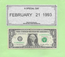 FEBRUARY 21, 1993 .. 2006 $1  A 1993 0221 E .... BIRTHDAY NOTE     1993-02-21