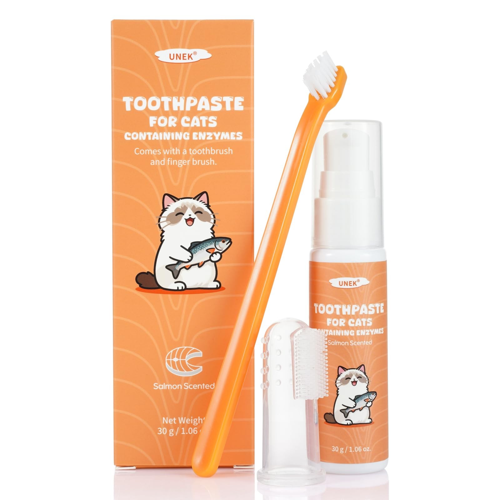Dentifrice enzymatique pour chat contre la mauvaise haleine - Kit soin dentaire 30g
