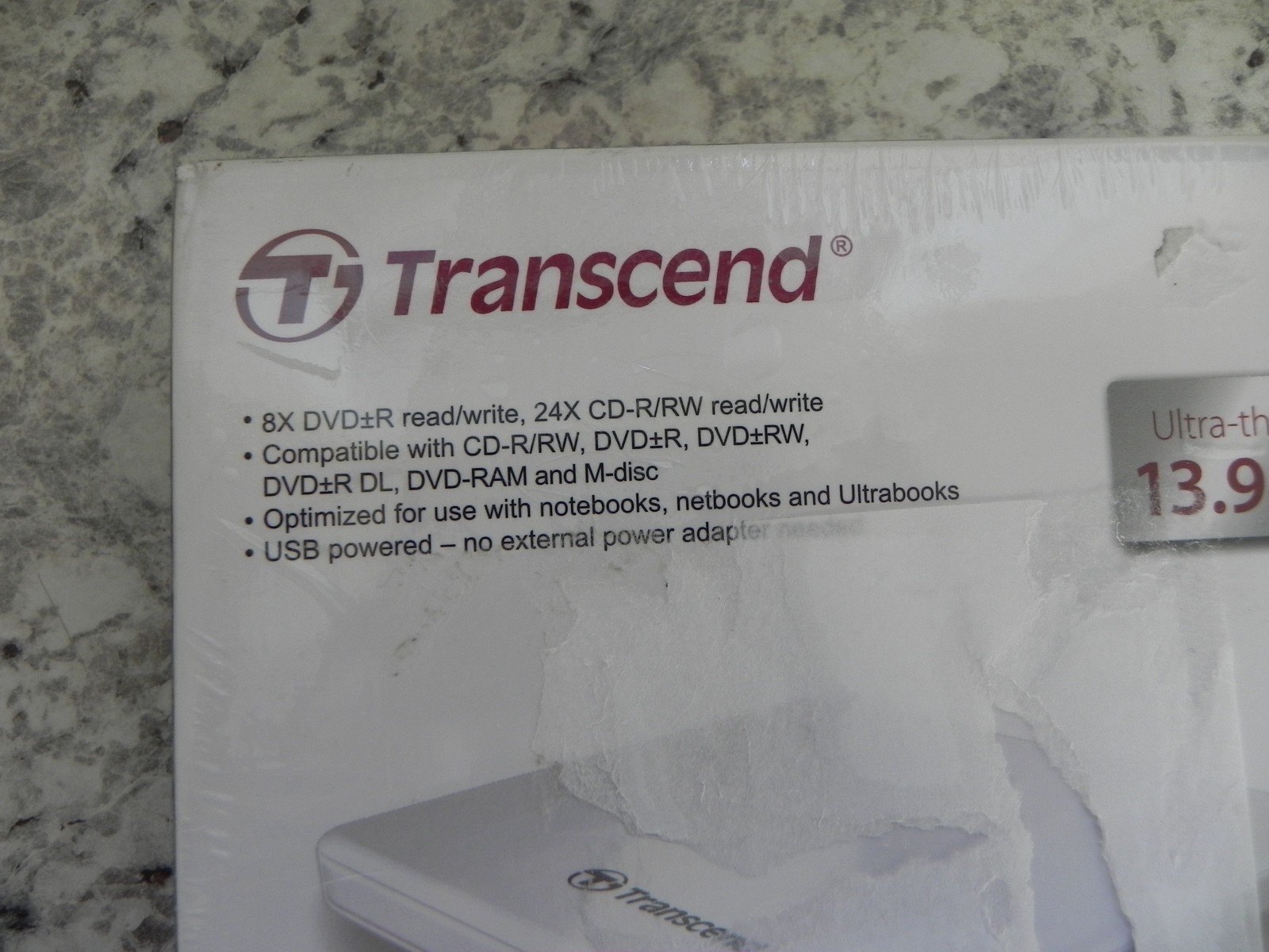 Transcend Portable CD/DVD writer 8XDVDS-W NIB