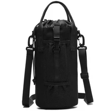 Tactical Molle Water Bottle Pouch 6L/170 oz Drawstring Open Top EDC Bag Black