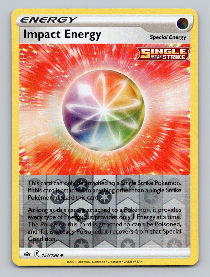 Reverse Holo Impact Energy 157/198 Uncommon SWSH06: Chilling Reign Pokemon