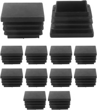 Pcs 30Mm Square Plastic Plugs Black Tubing End Caps, Square 1-1/8 Inch 12