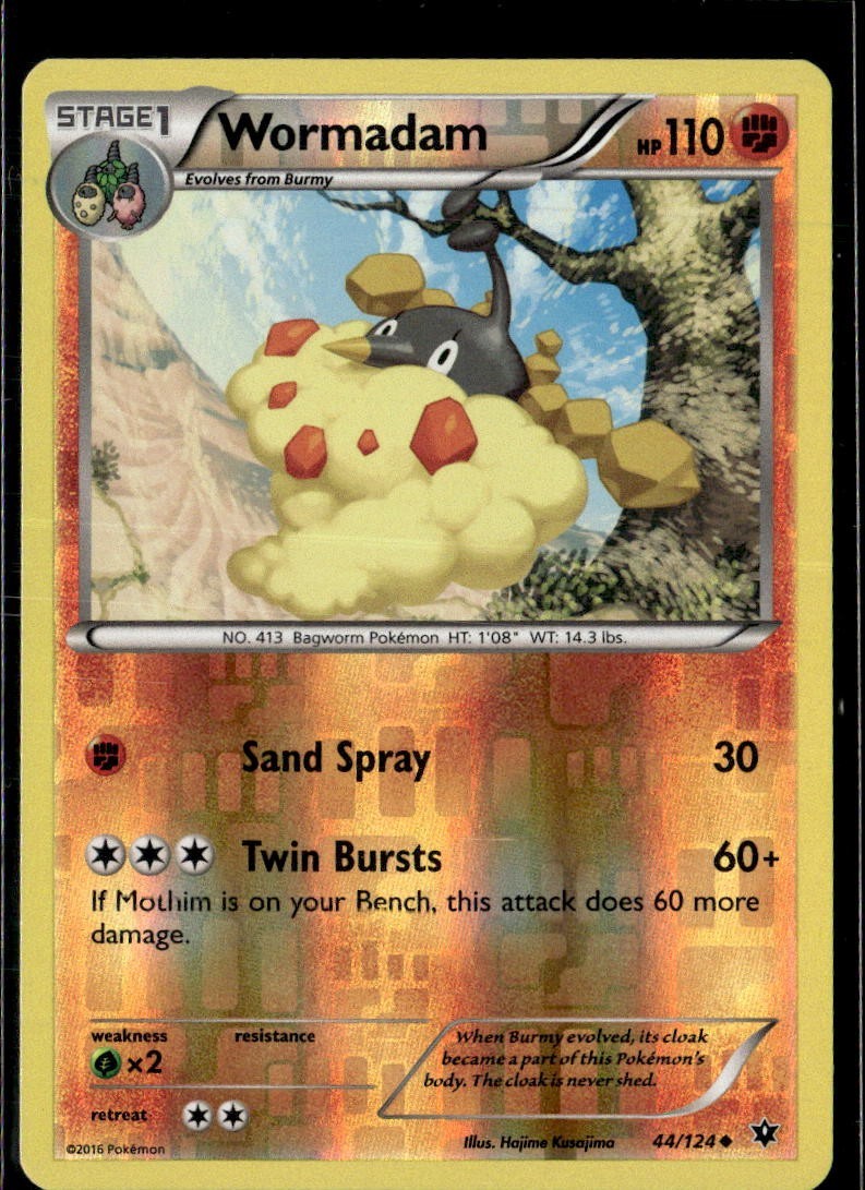 Pokemon Wormadam 44/124 Fates Collide Reverse Holo Uncommon 2 Card Lot LP
