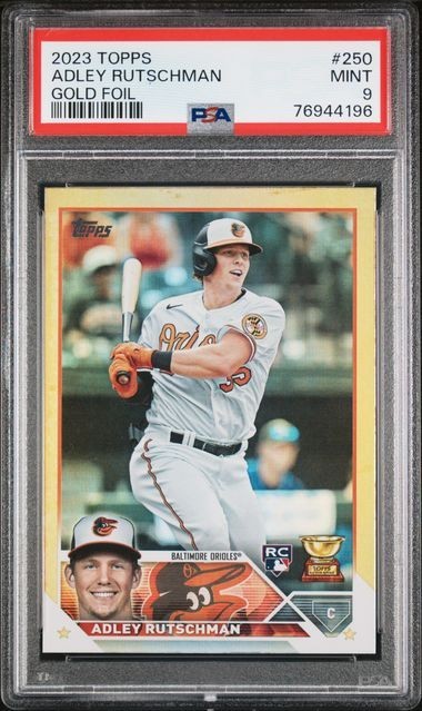 Adley Rutschman 2023 Topps Rookie #250 Gold Foil RC PSA 9