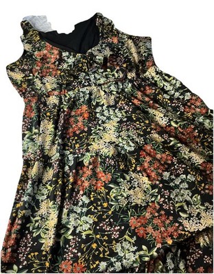 Emma & Michele Dress Size 3X Sleeveless Black Floral Midi Tiered Cottagecore
