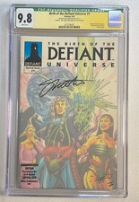 Birth Of The Defiant Universe #! signed Jim Shooter, Green Yellow Label NM 1993