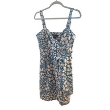 Marc by Marc Jacobs Silk Blend Sleeveless Dress Blue White Geometric – Size 10