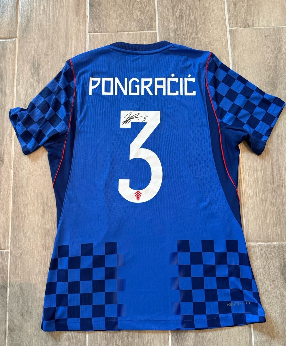 Croatia Match Worn Player Issue Croatia World Cup Pongracic Jersey