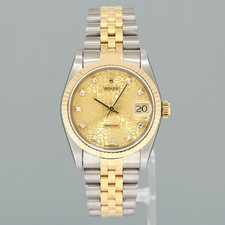 MINT Ladies Rolex 68273 Two Tone 18k Gold Steel 31mm Champagne Diamond Watch 2