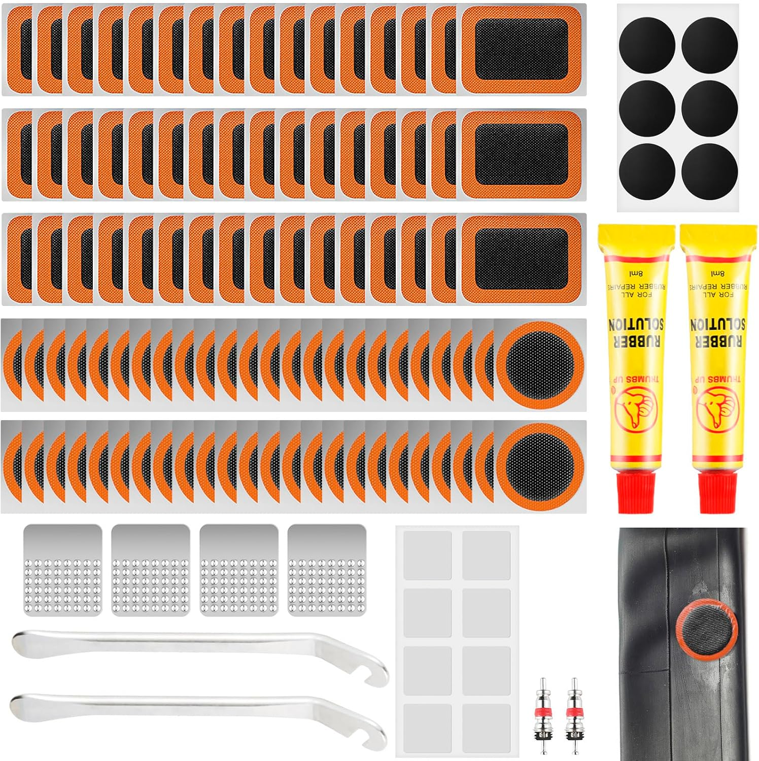 120Pcs Bike Puncture Repair Kit，Self-Adhesive Bike Puncture Repair Patches Bike