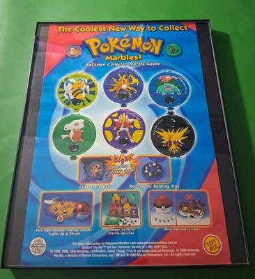 Pokémon Collectable Marbles Vintage Print Ad Framed 8X10 2000 