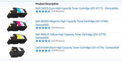 Dell Printer color laserjet toner cartridges by Ink Technologies