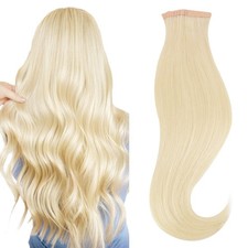 HOTBANANA 18" Platinum Blonde Tape in Human Hair Extensions 20pcs 50g
