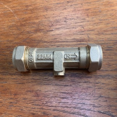 22 mm Messing Doppelrückschlagventil Kompressions-Rückschlagventil WRAS-geprüft
