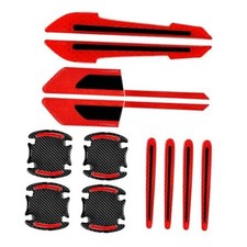 12PCS Reflective Car Stickers Set, Rearview Mirror Side Warning Sticker Red