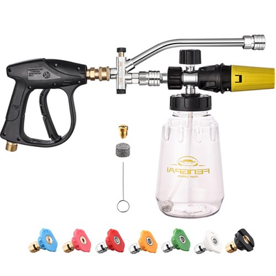 #ad Pressure Washer Foam Cannon 1L Snow Foam Lance Kit 7 Nozzles 1 4 Quick Connect $69.91
