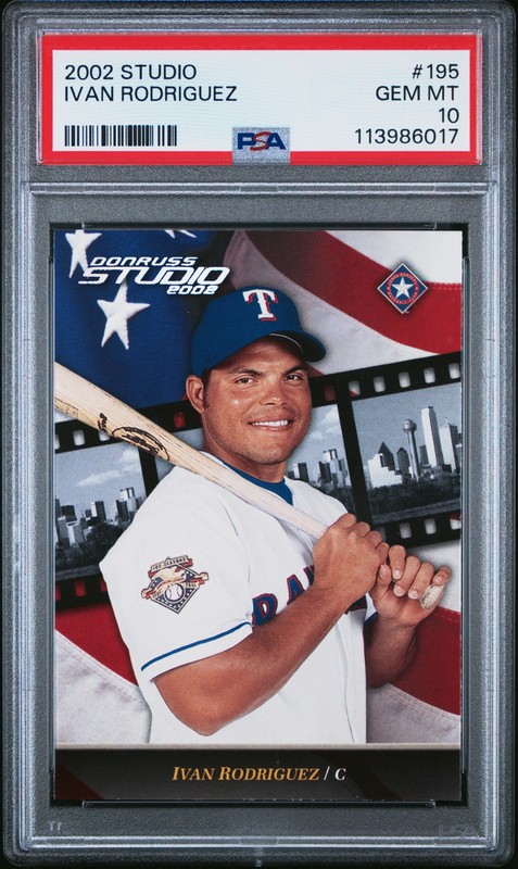 2002 STUDIO #195 IVAN RODRIGUEZ PSA 10