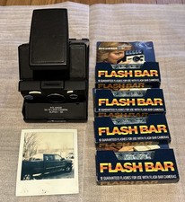 Polaroid SX-70 Alpha 1 SE Blue Button NEW SKIN CLEANED-FILM TESTED 4-Flash Bars