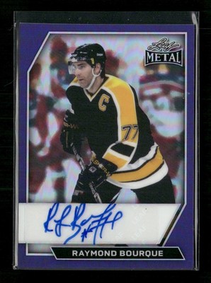 2026 Leaf Metal Hockey Raymond Bourque Auto Prismatic Purple #/7 #BA-RB1