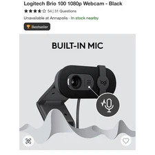 Logitech Brio 100 Webcam - noir