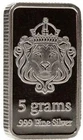 Scottsdale 5 Gram .999 Silver Lion Bar - Sealed