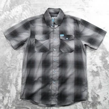 Dixxon Flannel The Beacon Shirt Mens Small Gray Black Plaid Bamboo Blend