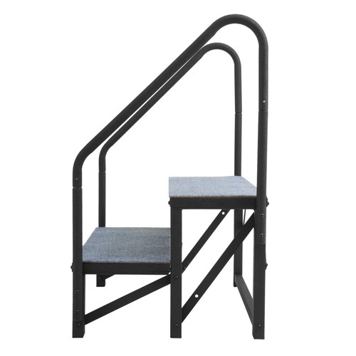 RV Steps 2 Steps Ladder w/Handrail For Hot Tub Trailer Camper Mobile Home Stairs - Picture 16 of 17