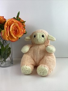 Ty Baby Lamb Rattle Plush Orange Pastel 12" Plump 1999 Retired