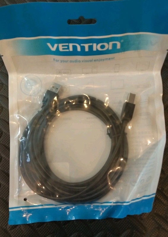 Vention USB 2. 0 A Male To B Female Printer Cable 3M Black