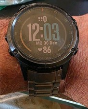 Garmin Fenix 5 Plus Sapphire 47mm GPS Watch Blk w Garmin Titanium QF 22 Band