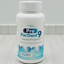 Pro PurDent9 Dental Probiotic Teeth Gums Oral Health Sinus Ear Nose Throat 60ct