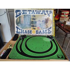 Vintage 1960s Marx Getaway Chase Game Slot Car Set Complete w/ Box Cars
