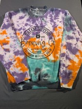 Gildan Heavy Blend Tie Dye Graphic Print Crew Neck Sweatshirt L Multicolor