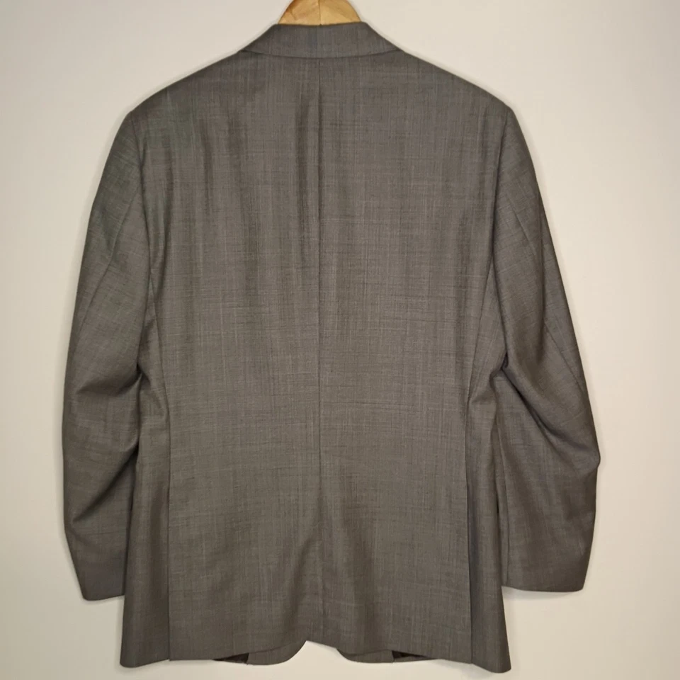 Samuelsohn 2 Pc Suit Men 40R Gray Super 110s Wool 34 x 27 Pant 2 Button Harrison - Image 3 of 4