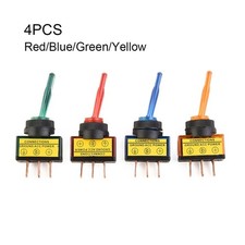 Interior Replacement Parts Rocker Switches 4pcs Red Yellow 12V DC 3 Pins Blue