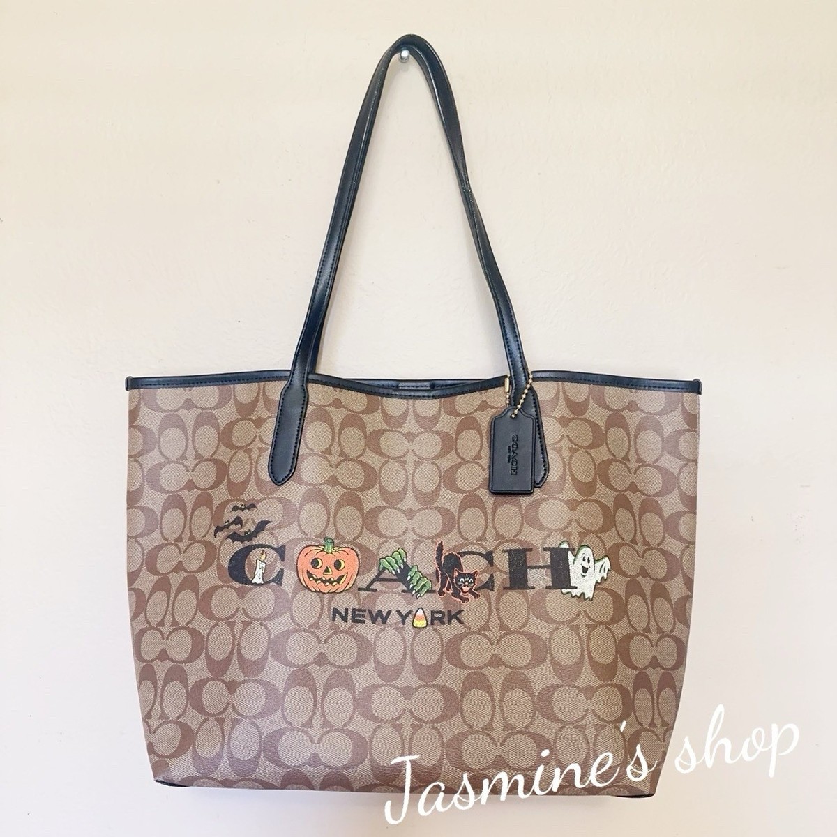 NWT Coach City Tote Bag In Signature Canvas With Halloween