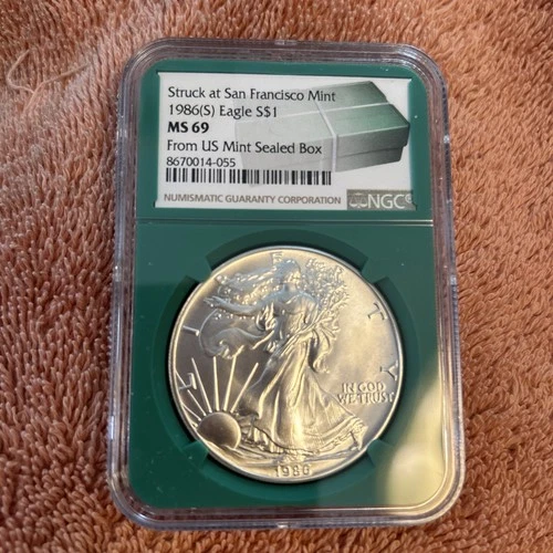 1986-S American Silver Eagle NGC 69 From US Sealed Box