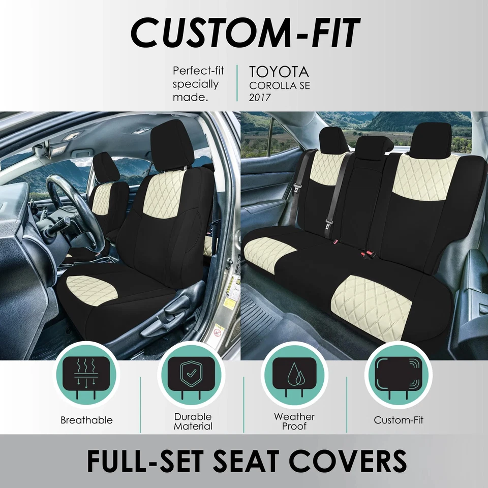 Fundas de asiento de auto personalizadas para Toyota Corolla S, SE, LE 2014-2019 (no se ajustan a XSE) Foto 2 de 4