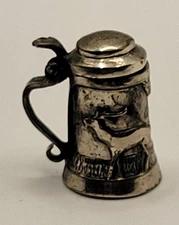 Vintage 835 Silver Miniature German Lidded Beer Stein 16.6g