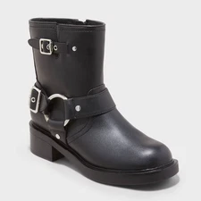 Women's Connor Harness Buckle Ankle Boots - Universal Thread Black 8.5