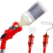Paint Brush Extender V2 Multi Angle Long Handle Red for High Ceilings