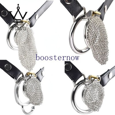 5 Sizes Stainless Steel Male Chastity Device Hauberk Cage for Men Lock Ring Belt