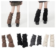 Women Winter Padded Puffer Leg Warmers Soft Adjustable Lightweight Leg Sleeves