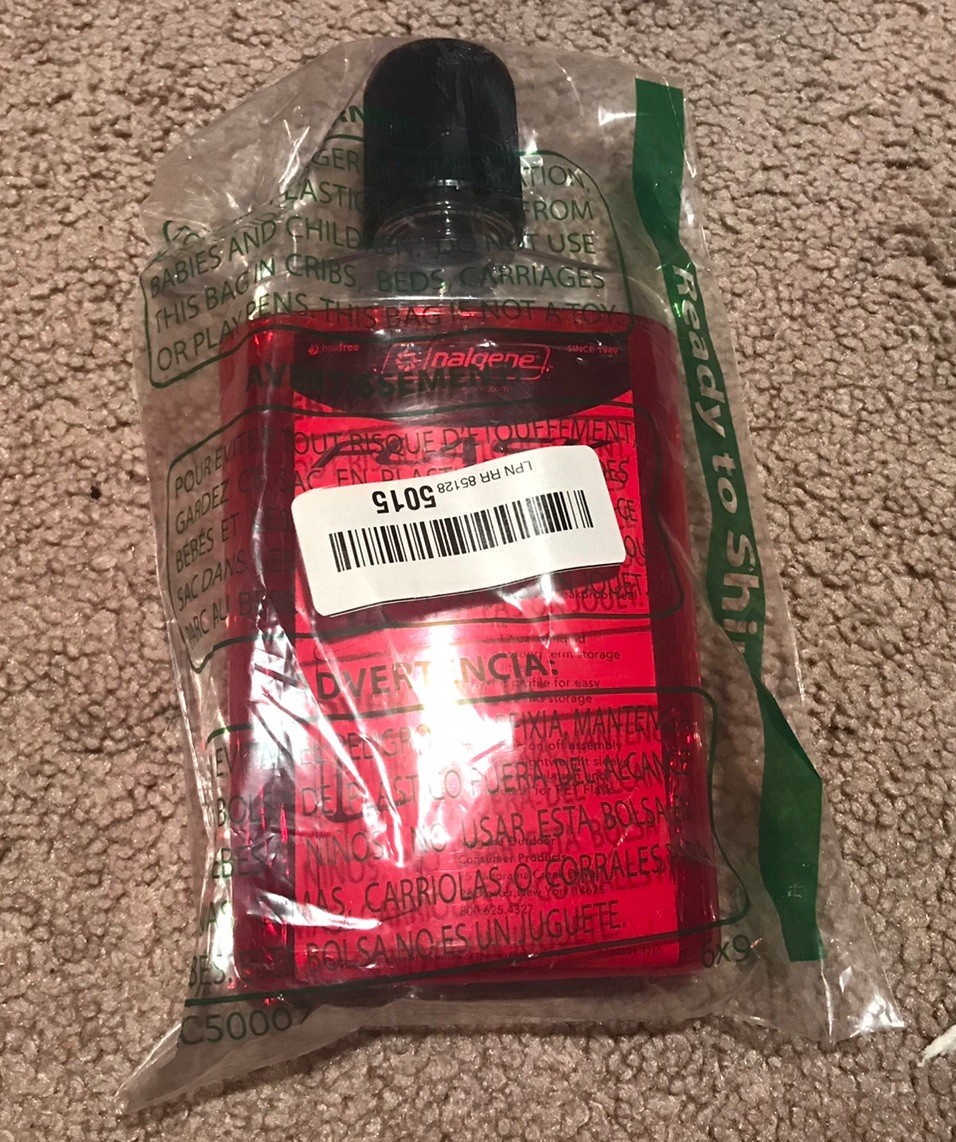 Nalgene Water Bottle Flask Red 12 oz