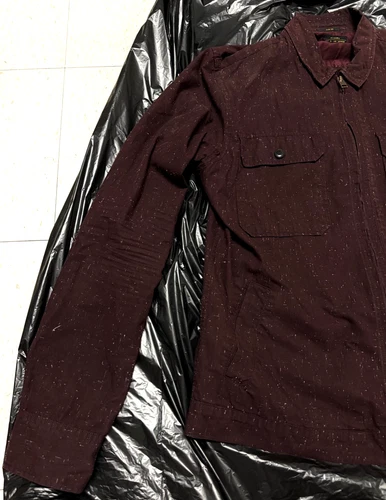*AllSaints Mens Burgundy Cassady Full-Zip Long Sleeve Shirt Jacket M MEDIUM* image 4