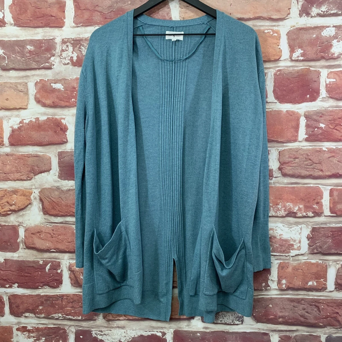 Gilet Cardigan Lou & Grey Heather Stripe – Taille L, Rayures Grises, Neuf Avec étiquettes
