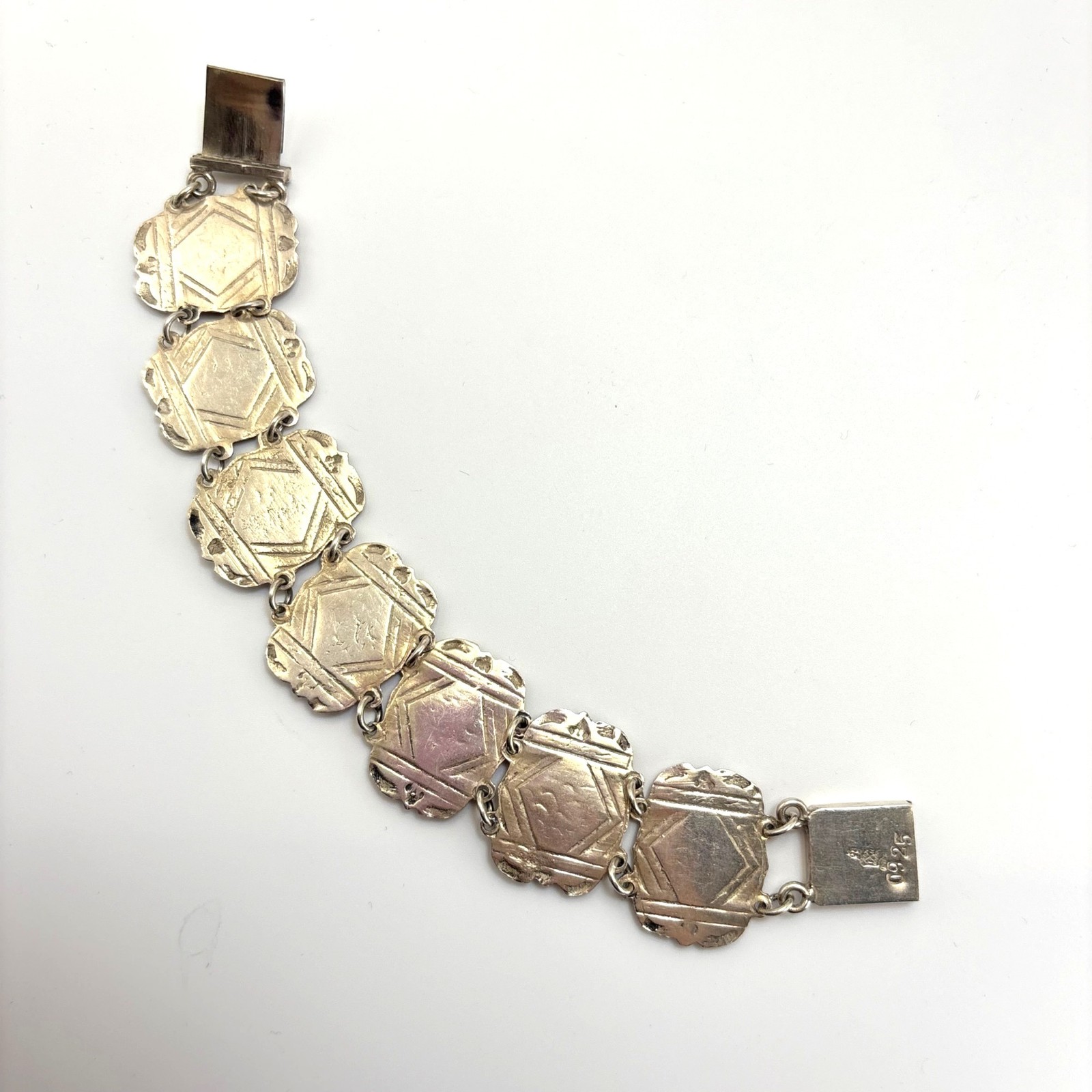 VTG Solid Sterling Silver 925 Aztec Native Design… - image 4