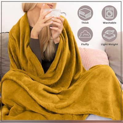 Faux Fur Fleece Blanket Large Soft Cozy Throw for Sofa Bed Couch Twin Queen King